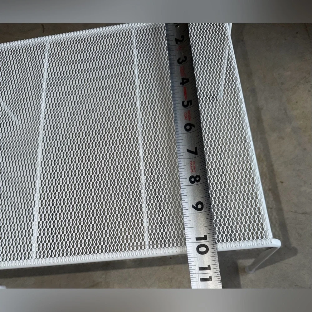 White Metal Mesh rack set of 2